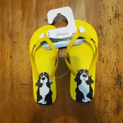 Joules Dog Women's Flip-Flops Yellow Sandals Size 6 US NWT Spaniel • $14.99