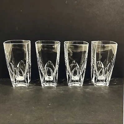 Vera Wang Wedgwood Cabochon Crystal Highball Drinking Glasses Set Of 4 New • $35