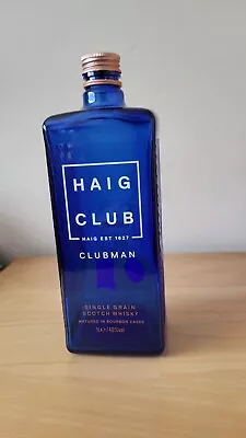 Haig Club Clubman Whisky - Empty Blue Glass Bottle - 1 Litre / 100cl - Upcycle • £1