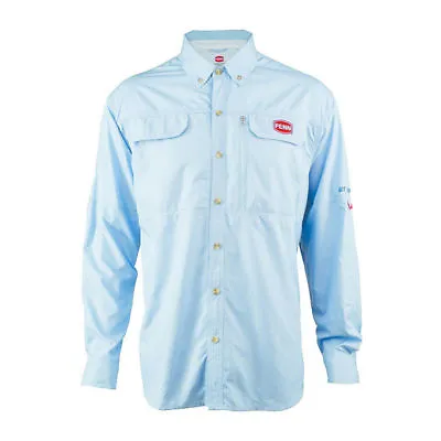 $47.49 • Buy Penn Long Sleeve Performance Fishing Shirt L LARGE Mens Blue Poly LSVPENSDBLUL