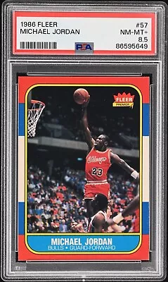 PSA 8.5 Michael Jordan 1986 Fleer #57 Rookie RC Bulls • $9995