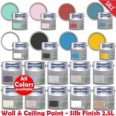 Johnstone's - Wall & Ceiling Paint Silk Finish Emulsion - 2.5 Litres ALL COLOURS • £25.99