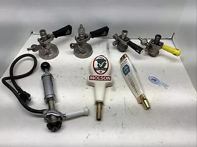 Beer Keg Tap Coupler Spout Hardware Micro Matic Parts ￼￼+ Tap Handles Lot • $28