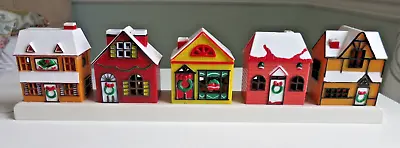 Lighted* Vintage 1988 Christmas Village Row Of Houses Multi Yuletide Concepts • $19.86