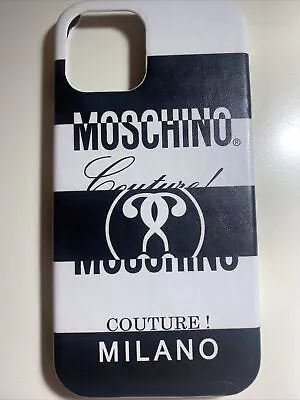 MOSCHINIO Couture Milano Stripe Print Fits IPhone 12 Pro/iPhone 12 NEW W/o Box • $50