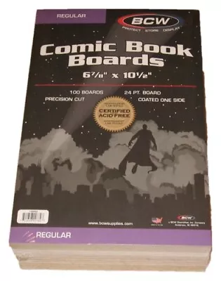 Pack Of 100 BCW Regular Comic Book Acid Free Backer Boards 6 7/8 X10 1/2 Backing • $23.91