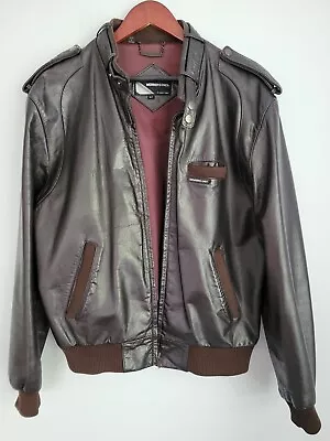 ORIGIANL VINTAGE 1980s MEMBER'S ONLY BROWN LEATHER JACKET - SIZE 42 • $49.99