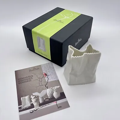 Rosenthal Tapio Wirkkala Glossy White Paper Bag Mini Vase Germany Studio-line • £48.16