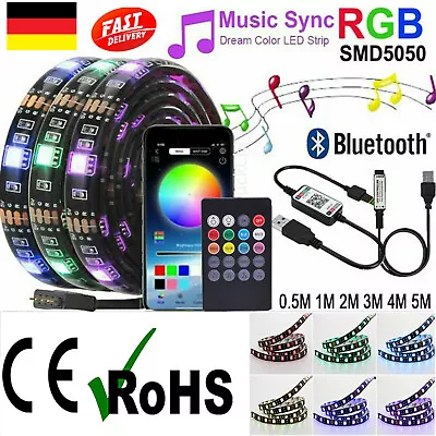 5V USB RGB LED Strip Lights 5050 SMD TV Under Cabinet Kitchen Tape Rope Lighting • £3.59