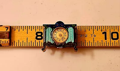 Antique Miniature Enamel Travel Clock W/ Orig. Case. DORF Depose Switzerland  • $45