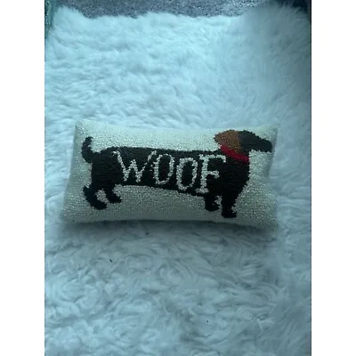 Dachshund Woof Dog Accent Throw Pillow Rectangle • $35