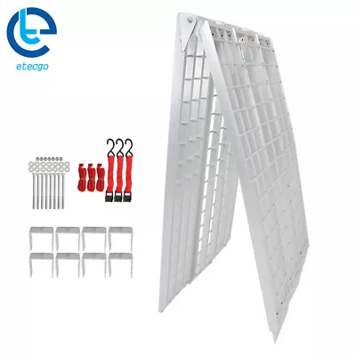 Aluminum 10 Foot Arched Folding Ramp For Loading Cruisers Choppers Motorcycle US • $591.23