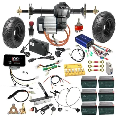 Go Kart Rear Differential Axle Kit 72V 1500W Motor Battery DIY ATV Quad Buggy • $139.99