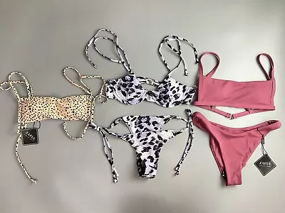 3 Zaful Womens Bikini Swimsuit Two Piece Pink Animal Print -Pad Size Small 4 New • $32