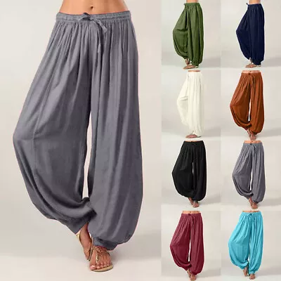 Women Elastic Waist Baggy Harem Trousers Ladies Yoga Sport Casual Loose Pants US • $22.22