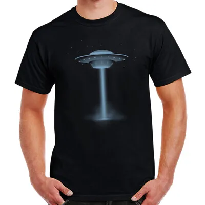 Hovering UFO T-Shirt Space Stars Alien Craft Spaceship Beam Birthday Gift   • £13.49