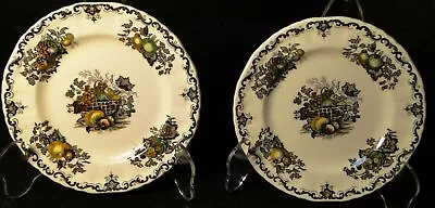 Mason's Fruit Basket Bread Plates 5 3/4  Brown Multi-Color Set Of 2 Excellent • $9.99