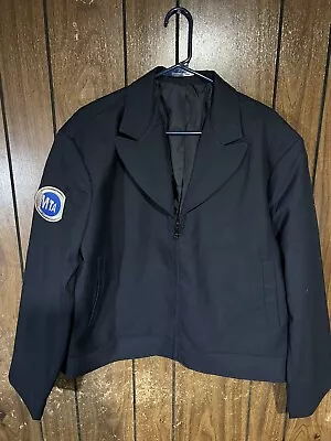 MTA Subway Nyc Conductor Jacket Vintage 46r Uniform Blazer  Rare Zip Up • $69.99