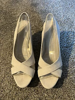 UGG | Hazel Suede Slingback Cork Wedge Sandals Size 11 • $30