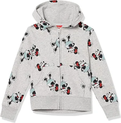 Disney Minnie Mouse Grey Cotton Zip-up Hoodie Sweatshirt Age 11-12 Years • £14