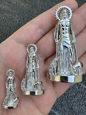 3D Real Solid 925 Silver Saint St Lazarus Necklace Pendant Plain San Lazaro • $45.22