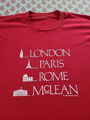 Vintage 80's McLean Virginia Shirt Size Medium London Paris Rome • $15