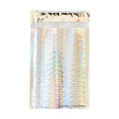 500 #000 Holographic Metallic Bubble Mailers Envelopes Bags 4x8 Bags 4.5  Wide • $69.95