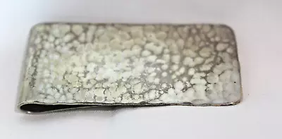 Vtg Brutalist Hammered Sterling Money Clip Credit Card Holder 925 Signed BA • $45