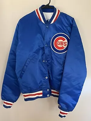 Vintage Chicago Cubs Starter Satin Jacket Size Large Front Patch • $115