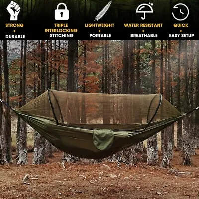 Portable Hammock With Stand For 2 Person With Mosquito Net Outdoor Patio Use NEW • $29.98