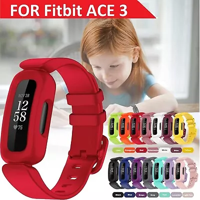 Fitbit Ace 3 Bands Kids Anti-Lost Silicon Replacement Wristband Watch Band Strap • $13.49