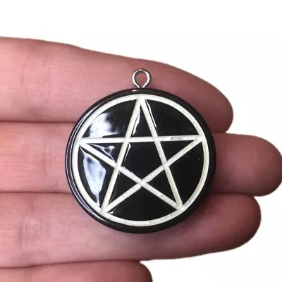 2 Pentagram Charms ☆  Black & White Acrylic Large Charms  Pendants  • £2.50