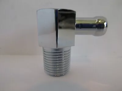 $16.99 • Buy Intake Manifold Vacuum Fitting 90 Degree Fitting 3/8  Npt Chrome Aluminum #4532 