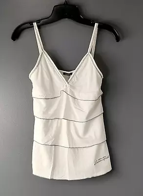 Automobili Lamborghini White  Ruffled LOGO Tank Top - MEDIUM-  NWT • £38.56