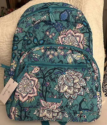 Vera Bradley  Backpack Bag Multicolor Peacock Garden Grand • $75.49