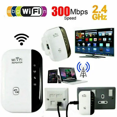 Wireless WiFi Signal Booster Repeater Extender Range Internet Amplifier UK Plug • £8.85