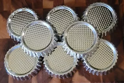 Vintage Metal Mold Tart Quiche Molds Set Of 8 Molds Round Ruffle Edges 3-3/4 In • $12