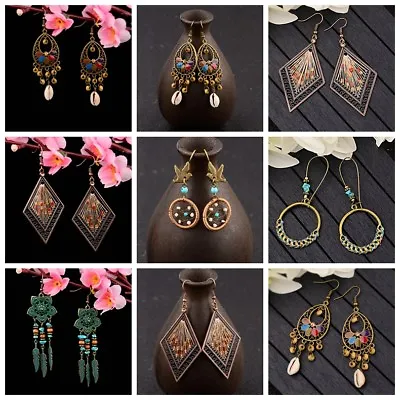 Fashion Women Bohemian Vintage Ear Stud Long Tassel Boho Dangle Earrings Jewelry • $0.72