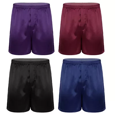 Men's Pajamas Silk Satin Boxer Shorts Underwear Nightwear Casual Beach Shorts • $9.29