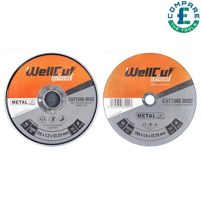 Wellcut Extreme Metal Cutting Disc Thin 115mm & 230mm For Angle Grinders • £9.01