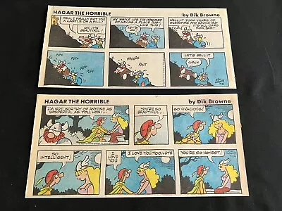 #02g HAGAR THE HORRIBLE By Dik Browne Lot Of 22 Sunday Third Page Strips 1983 • $9.99