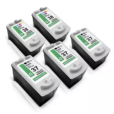 5x Cartridges For Canon Mp 140 190 210 220 PG37 CL38 CMYK • £92.39