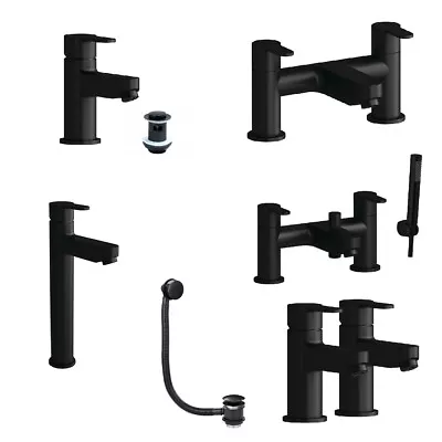 £24.95 • Buy Great Price Black Matte Modern Mono Basin Mixer Bath Filler- Shower Tap-Waste-NE