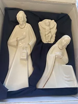 Mikasa Holy Night Nativity Gilt Porcelain Christmas 3 Piece Set In Box • $30