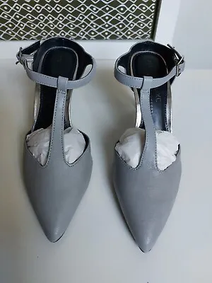 Next Forever Comfort Grey High Stiletto Heel T Bar Pointed Shoe New Size 3.5 • £13.50