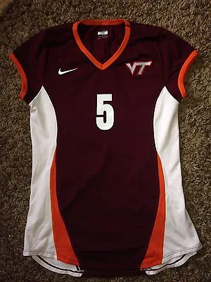 Nike Virginia Tech Hokies Game Worn #5 Maroon Volleyball Jersey • $10