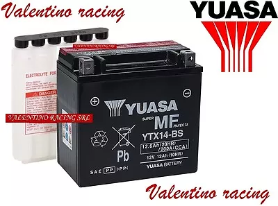 Battery YUASA YTX14-BS 12V 12Ah Piaggio Vespa GTS 125 Ie & 300 GTS Super 2008 • £63.85