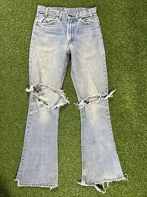 Vintage Levis 646 Flare Leg Bell Bottom Jeans Orange Tab USA 30x31 Levi's Thrash • $100