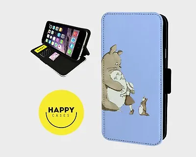 £9.67 • Buy TOTORO GHIBLI ANIME BLUE - Faux Leather Flip Phone Case Cover - Iphone/Samsung