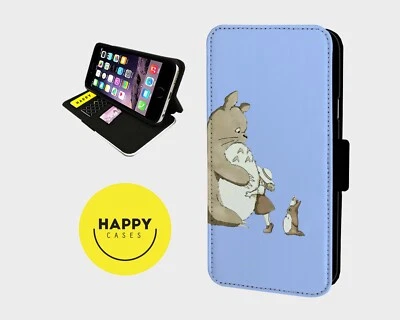 £5.91 • Buy TOTORO GHIBLI ANIME BLUE - Faux Leather Flip Phone Case Cover - Iphone/Samsung